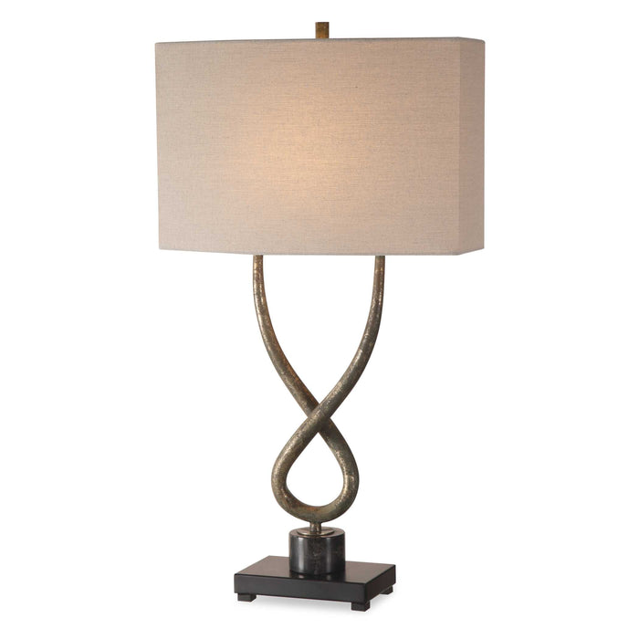 Talema One Light Table Lamp Aged Silver Leaf-Lamps-Uttermost-Lighting Design Store