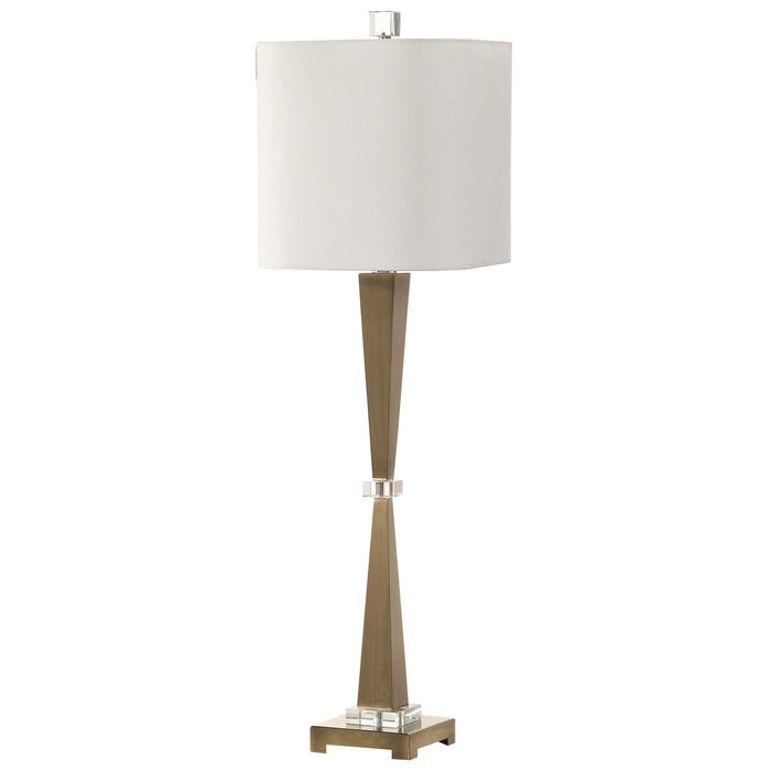 Niccolai One Light Table Lamp Brushed Nickel-Lamps-Uttermost-Lighting Design Store