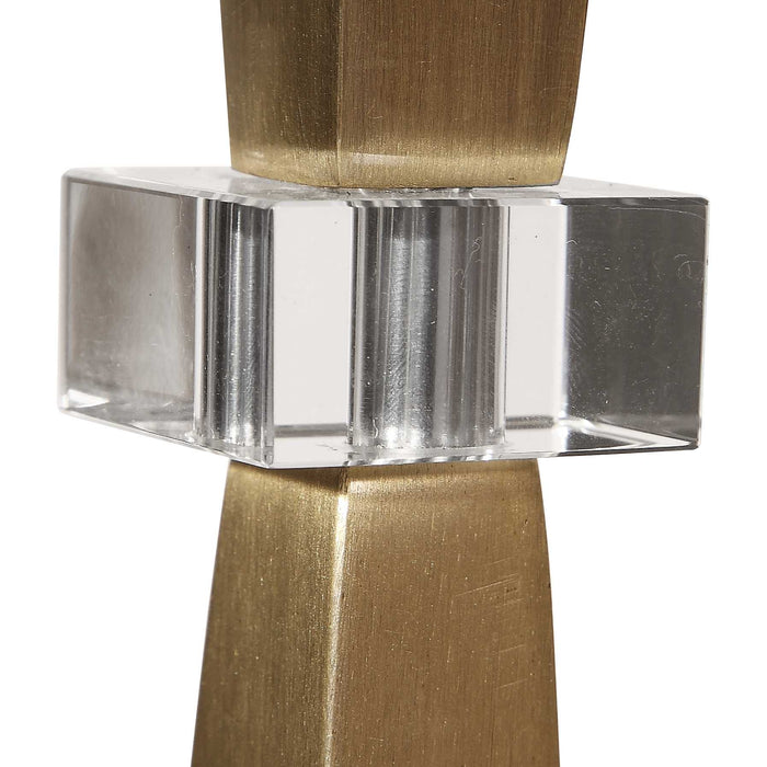 Niccolai One Light Table Lamp Brushed Nickel-Lamps-Uttermost-Lighting Design Store