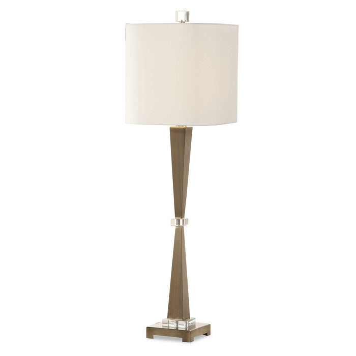 Niccolai One Light Table Lamp Brushed Nickel-Lamps-Uttermost-Lighting Design Store
