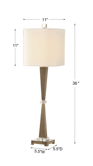 Niccolai One Light Table Lamp Brushed Nickel-Lamps-Uttermost-Lighting Design Store