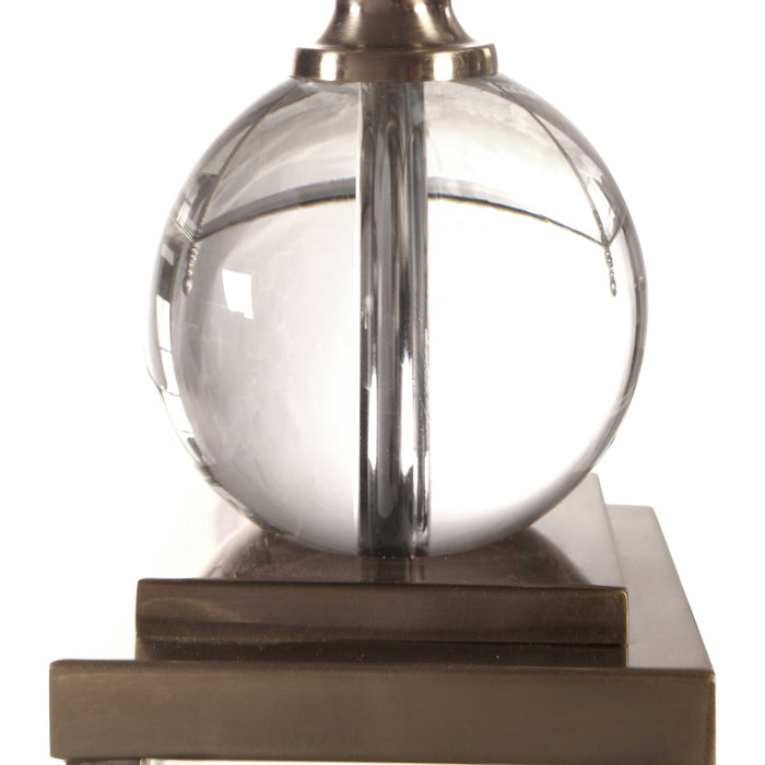 Crista One Light Table Lamp Brushed Nickel-Lamps-Uttermost-Lighting Design Store