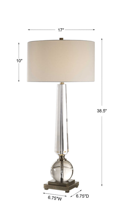 Crista One Light Table Lamp Brushed Nickel-Lamps-Uttermost-Lighting Design Store