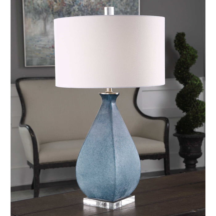 Atlantica One Light Table Lamp Brushed Nickel-Lamps-Uttermost-Lighting Design Store
