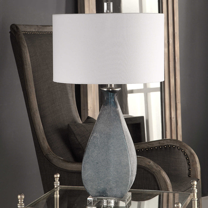 Atlantica One Light Table Lamp Brushed Nickel-Lamps-Uttermost-Lighting Design Store