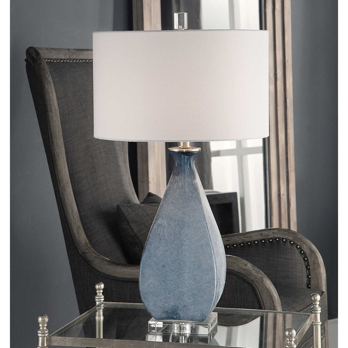 Atlantica One Light Table Lamp Brushed Nickel-Lamps-Uttermost-Lighting Design Store