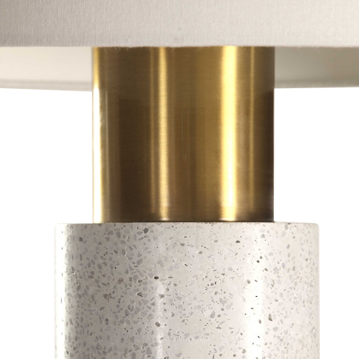 Vaeshon One Light Table Lamp Brushed Brass-Lamps-Uttermost-Lighting Design Store