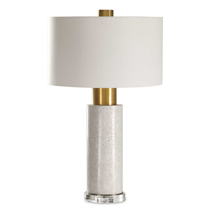 Vaeshon One Light Table Lamp Brushed Brass-Lamps-Uttermost-Lighting Design Store