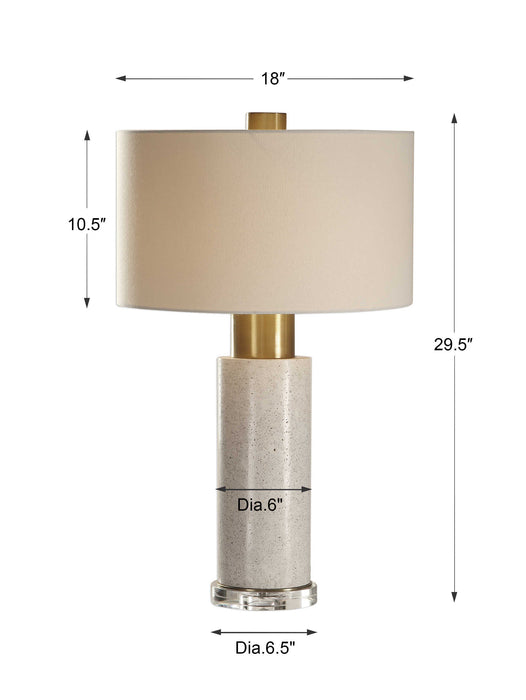 Vaeshon One Light Table Lamp Brushed Brass-Lamps-Uttermost-Lighting Design Store