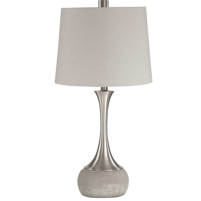 Niah One Light Table Lamp Brushed Nickel-Lamps-Uttermost-Lighting Design Store