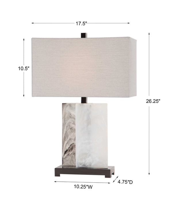 Vanda One Light Table Lamp Polished Black Nickel-Lamps-Uttermost-Lighting Design Store