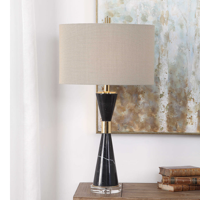 Alastair One Light Table Lamp Plated Gold-Lamps-Uttermost-Lighting Design Store