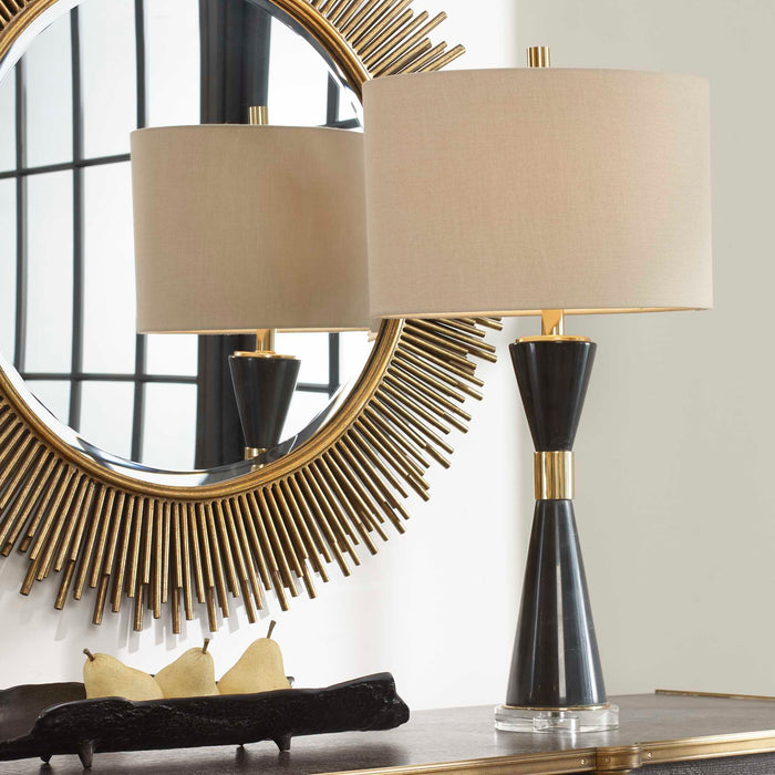 Alastair One Light Table Lamp Plated Gold-Lamps-Uttermost-Lighting Design Store