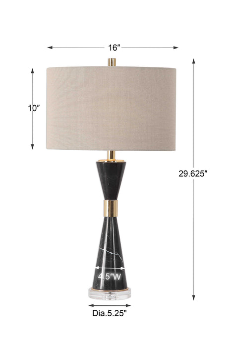 Alastair One Light Table Lamp Plated Gold-Lamps-Uttermost-Lighting Design Store