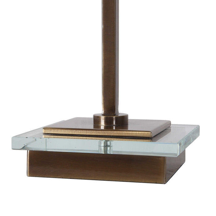 Volante One Light Table Lamp Antique Brass-Lamps-Uttermost-Lighting Design Store