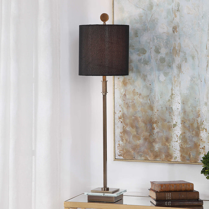 Volante One Light Table Lamp Antique Brass-Lamps-Uttermost-Lighting Design Store