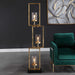 Cielo Three Light Floor Lamp Antiqued Gold Leaf-Lamps-Uttermost-Lighting Design Store