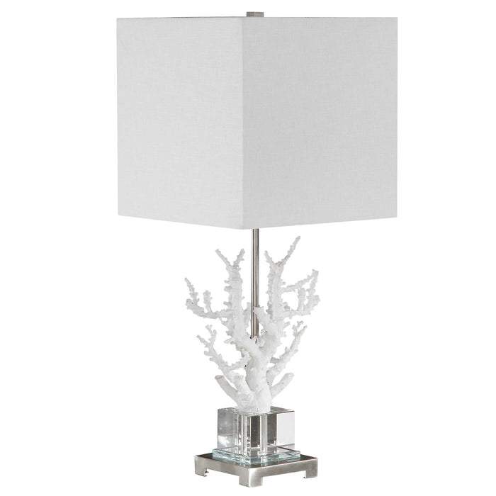 Corallo One Light Table Lamp Polished Nickel-Lamps-Uttermost-Lighting Design Store