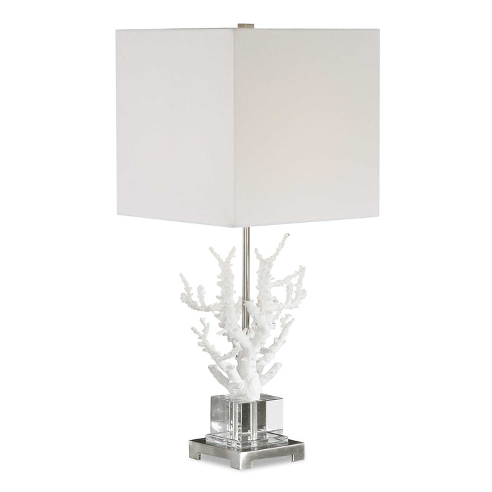 Corallo One Light Table Lamp Polished Nickel-Lamps-Uttermost-Lighting Design Store