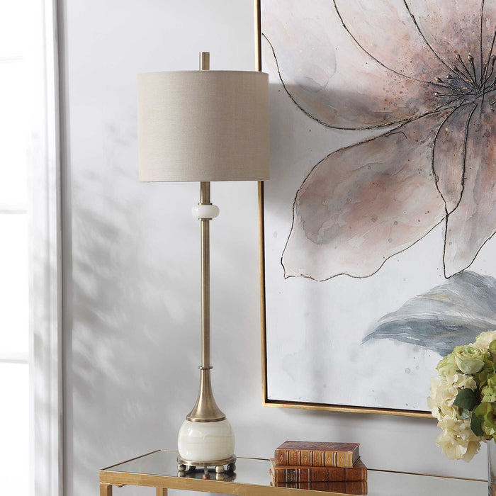 Natania One Light Buffet Lamp Antique Brass-Lamps-Uttermost-Lighting Design Store