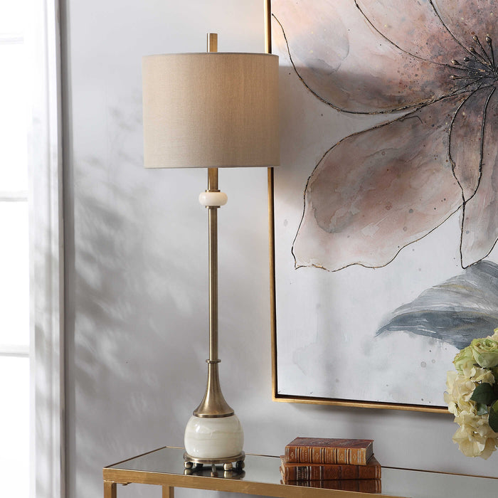 Natania One Light Buffet Lamp Antique Brass-Lamps-Uttermost-Lighting Design Store