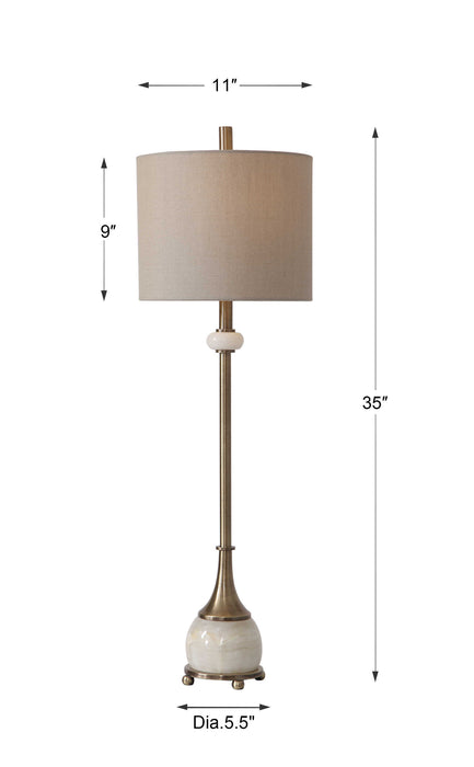 Natania One Light Buffet Lamp Antique Brass-Lamps-Uttermost-Lighting Design Store