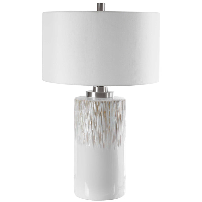 Georgios One Light Table Lamp Brushed Nickel-Lamps-Uttermost-Lighting Design Store