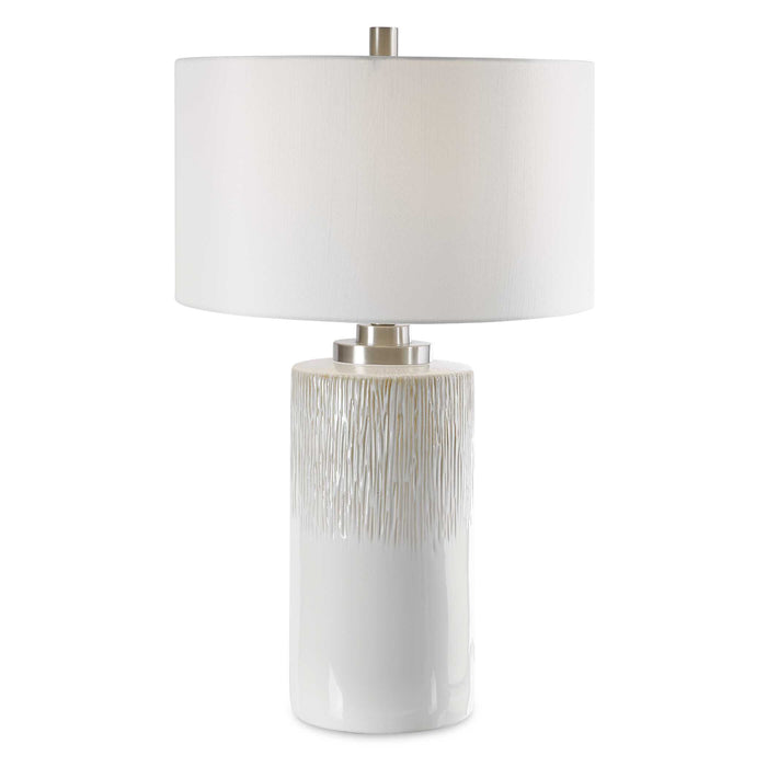 Georgios One Light Table Lamp Brushed Nickel-Lamps-Uttermost-Lighting Design Store
