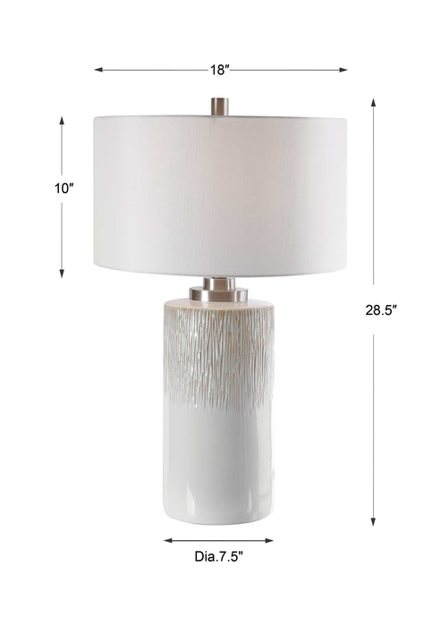 Georgios One Light Table Lamp Brushed Nickel-Lamps-Uttermost-Lighting Design Store