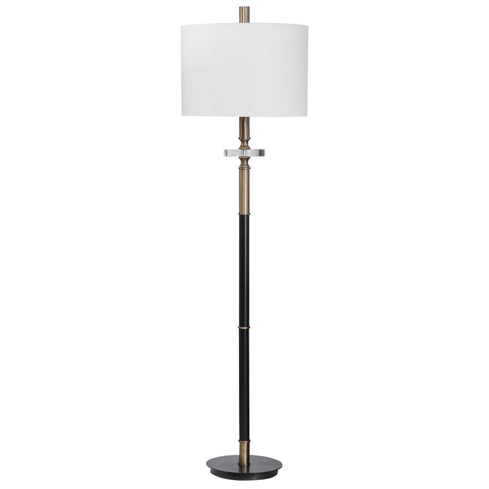 Maud One Light Floor Lamp Antique Brass-Lamps-Uttermost-Lighting Design Store