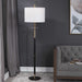 Maud One Light Floor Lamp Antique Brass-Lamps-Uttermost-Lighting Design Store