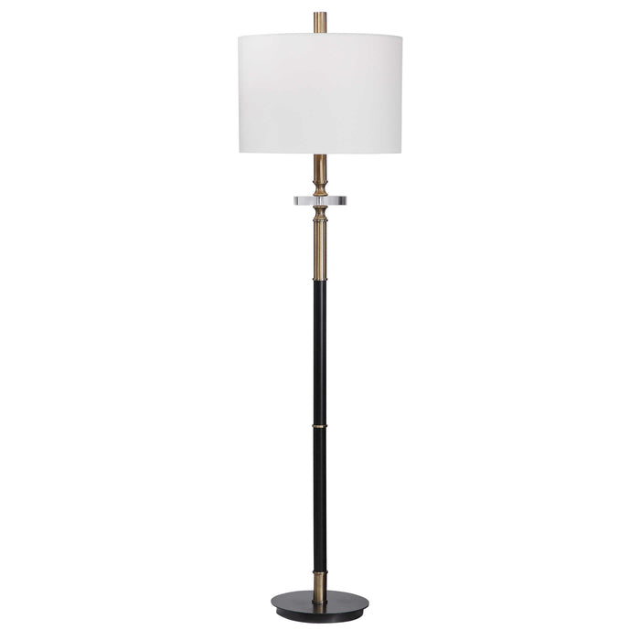 Maud One Light Floor Lamp Antique Brass-Lamps-Uttermost-Lighting Design Store