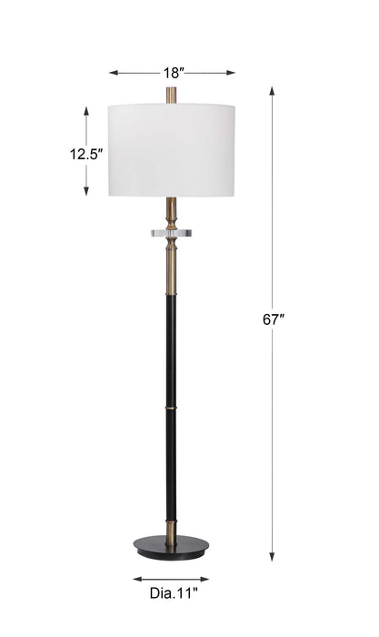 Maud One Light Floor Lamp Antique Brass-Lamps-Uttermost-Lighting Design Store