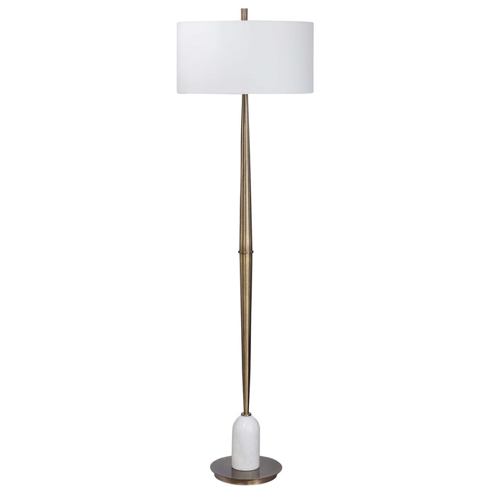 Minette One Light Floor Lamp Antique Brass-Lamps-Uttermost-Lighting Design Store