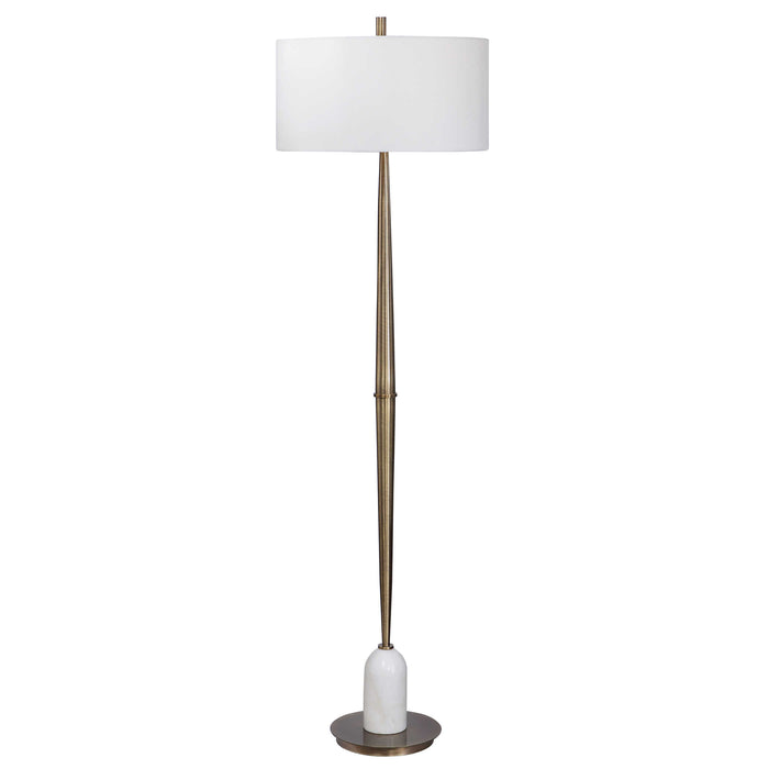 Minette One Light Floor Lamp Antique Brass-Lamps-Uttermost-Lighting Design Store
