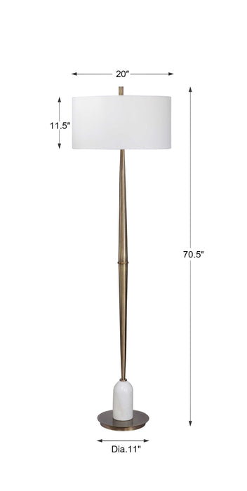 Minette One Light Floor Lamp Antique Brass-Lamps-Uttermost-Lighting Design Store
