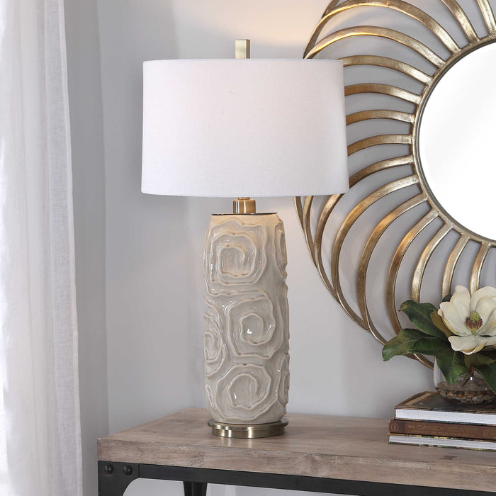 Zade One Light Table Lamp Brushed Nickel-Lamps-Uttermost-Lighting Design Store