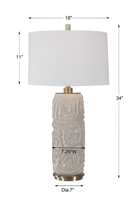Zade One Light Table Lamp Brushed Nickel-Lamps-Uttermost-Lighting Design Store