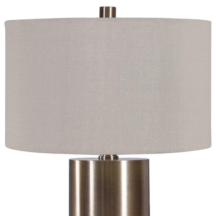 Taria One Light Table Lamp Antiqued Brushed Brass-Lamps-Uttermost-Lighting Design Store