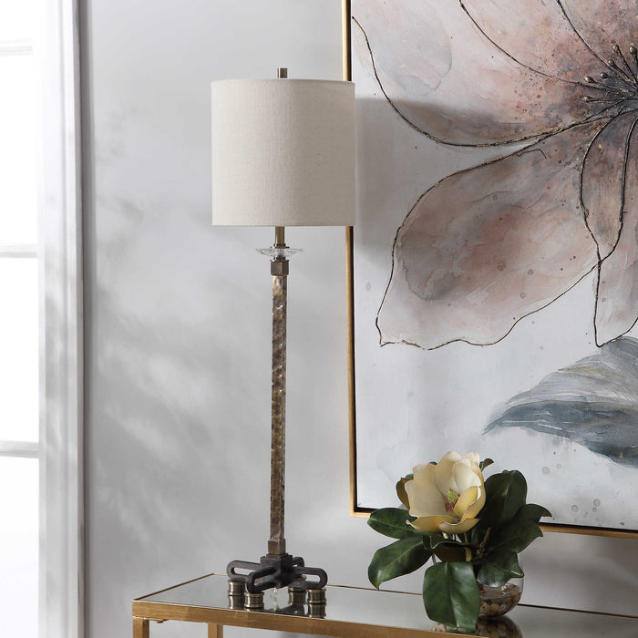 Parnell One Light Buffet Lamp Antique Brass-Lamps-Uttermost-Lighting Design Store