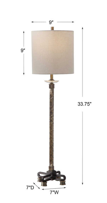 Parnell One Light Buffet Lamp Antique Brass-Lamps-Uttermost-Lighting Design Store