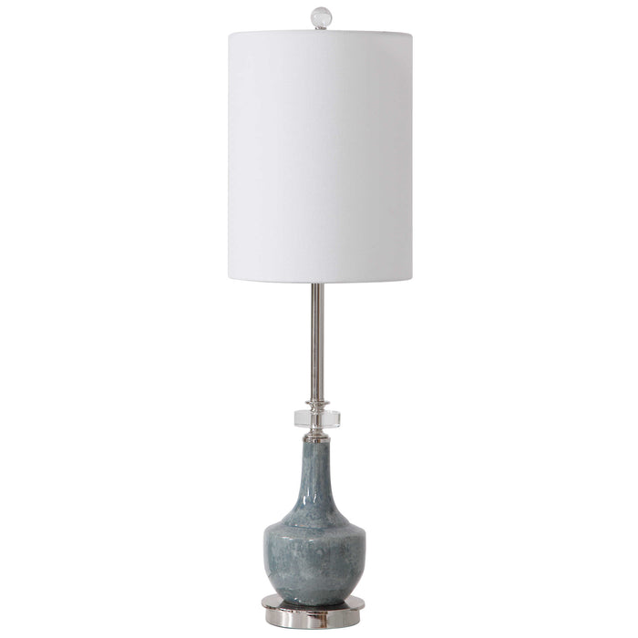 Piers One Light Buffet Lamp Polished Nickel-Lamps-Uttermost-Lighting Design Store