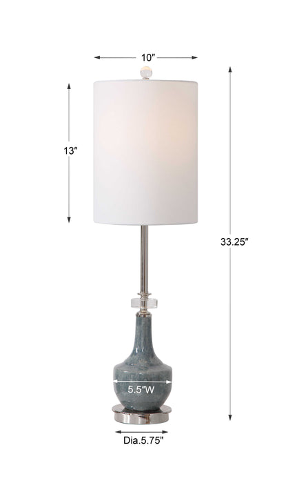 Piers One Light Buffet Lamp Polished Nickel-Lamps-Uttermost-Lighting Design Store