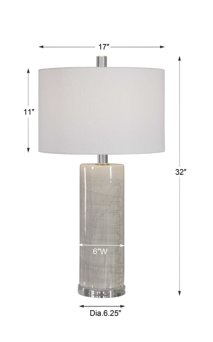 Zesiro One Light Table Lamp Polished Nickel-Lamps-Uttermost-Lighting Design Store