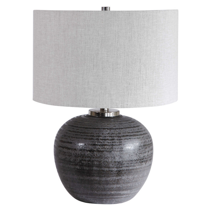 Mikkel One Light Table Lamp Brushed Nickel-Lamps-Uttermost-Lighting Design Store
