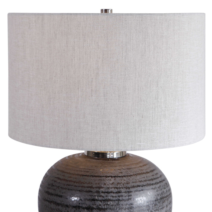 Mikkel One Light Table Lamp Brushed Nickel-Lamps-Uttermost-Lighting Design Store