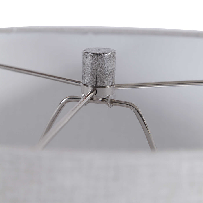 Mikkel One Light Table Lamp Brushed Nickel-Lamps-Uttermost-Lighting Design Store