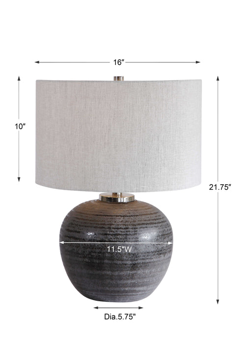 Mikkel One Light Table Lamp Brushed Nickel-Lamps-Uttermost-Lighting Design Store