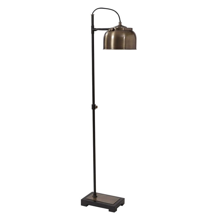 Bessemer One Light Floor Lamp Antique Brass-Lamps-Uttermost-Lighting Design Store