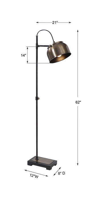 Bessemer One Light Floor Lamp Antique Brass-Lamps-Uttermost-Lighting Design Store